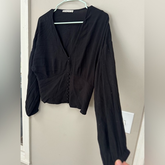 Abercrombie & Fitch Black Button-Up Blouse - Picture 4 of 8